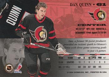 1994-95 Leaf #61 Dan Quinn Back