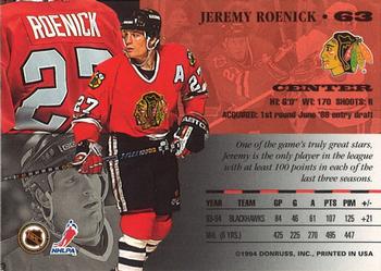1994-95 Leaf #63 Jeremy Roenick Back