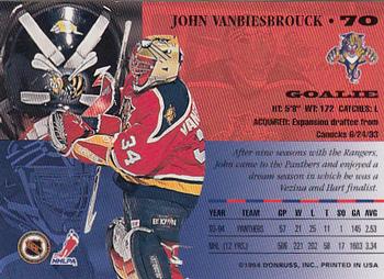 1994-95 Leaf #70 John Vanbiesbrouck Back