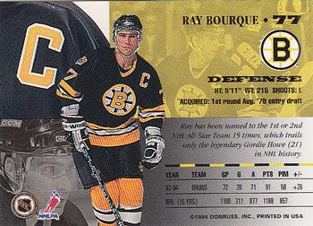 1994-95 Leaf #77 Ray Bourque Back