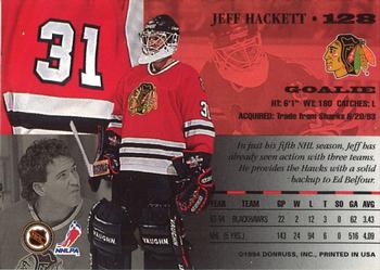 1994-95 Leaf #128 Jeff Hackett Back