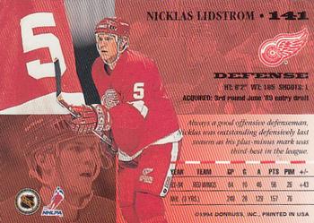 1994-95 Leaf #141 Nicklas Lidstrom Back