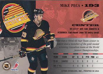1994-95 Leaf #193 Mike Peca Back