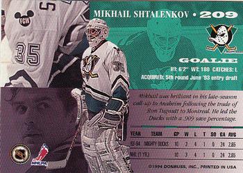 1994-95 Leaf #209 Mikhail Shtalenkov Back