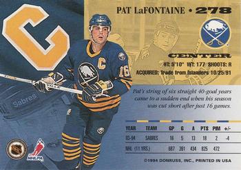1994-95 Leaf #278 Pat LaFontaine Back