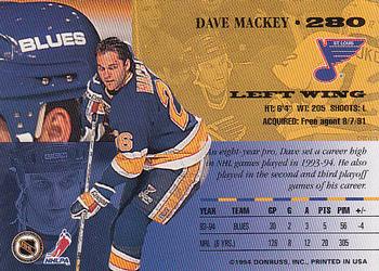 1994-95 Leaf #280 Dave Mackey Back