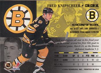 1994-95 Leaf #331 Fred Knipscheer Back