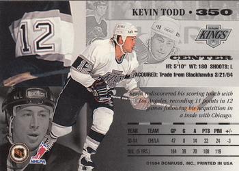 1994-95 Leaf #350 Kevin Todd Back