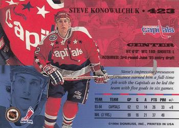 1994-95 Leaf #423 Steve Konowalchuk Back