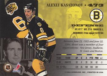 1994-95 Leaf #473 Alexei Kasatonov Back