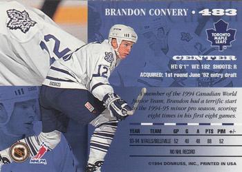 1994-95 Leaf #483 Brandon Convery Back
