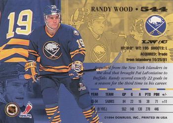 1994-95 Leaf #544 Randy Wood Back