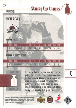 2001-02 Upper Deck Stanley Cup Champs #35 Chris Drury Back