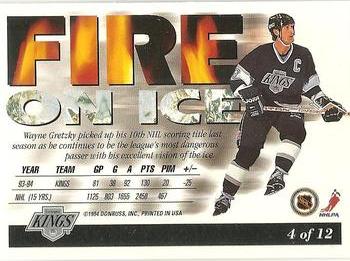 1994-95 Leaf - Fire On Ice #4 Wayne Gretzky Back