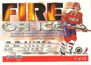 1994-95 Leaf - Fire On Ice #7 Joe Juneau Back