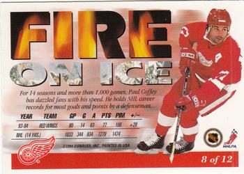 1994-95 Leaf - Fire On Ice #8 Paul Coffey Back