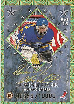 1994-95 Leaf - Gold Leaf Stars #8 Martin Brodeur / Dominik Hasek Back
