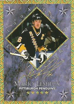 1994-95 Leaf - Gold Leaf Stars #11 Eric Lindros / Mario Lemieux Back