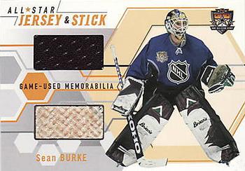 2002-03 Be a Player Between the Pipes - All-Star Stick and Jersey #ASJ-13 Sean Burke Front