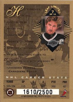 1994-95 Leaf Limited - Gold #7 Wayne Gretzky Back