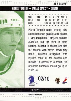 2002-03 Be a Player Memorabilia - Emerald #175 Pierre Turgeon Back