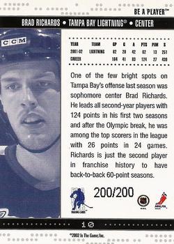 2002-03 Be a Player Memorabilia - Ruby #10 Brad Richards Back