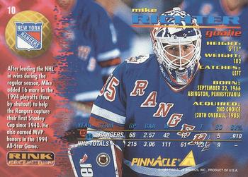 1994-95 Pinnacle - Rink Collection #10 Mike Richter Back
