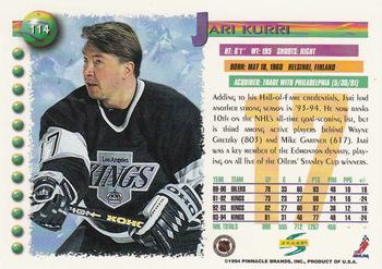 1994-95 Score #114 Jari Kurri Back