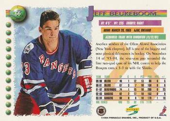 1994-95 Score #66 Jeff Beukeboom Back