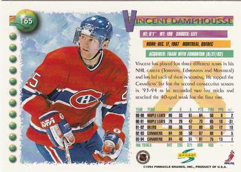 1994-95 Score #165 Vincent Damphousse Back