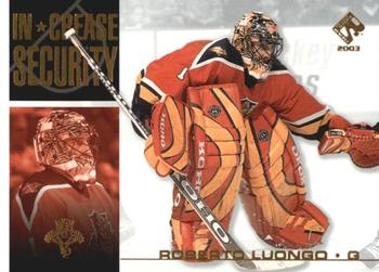 2002-03 Pacific Private Stock Reserve - In-Crease Security #10 Roberto Luongo Front