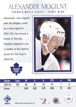 2002-03 Pacific Private Stock Reserve - Retail #92 Alexander Mogilny Back