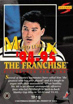 1994-95 Score - The Franchise #TF18 Mario Lemieux Back
