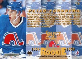 1994-95 Select #175 Peter Forsberg Back