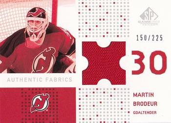 2002-03 SP Game Used - Authentic Fabrics #AF-MB Martin Brodeur Front