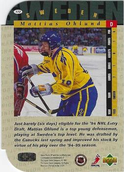 1994-95 SP - Die Cut #172 Mattias Ohlund Back