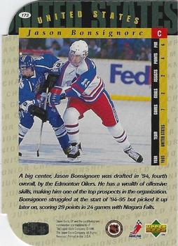 1994-95 SP - Die Cut #173 Jason Bonsignore Back