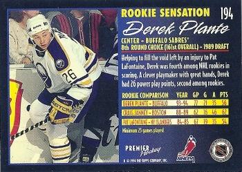 1994-95 Topps Premier #194 Derek Plante Back