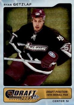 2003-04 Be a Player Memorabilia - 2003 NHL Entry Draft Redemption Exchange #19 Ryan Getzlaf Front