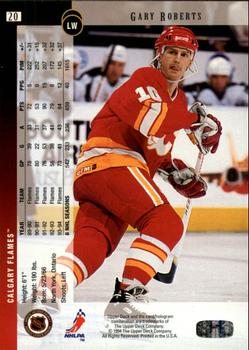 1994-95 Upper Deck - Electric Ice #20 Gary Roberts Back
