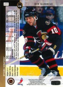1994-95 Upper Deck - Electric Ice #277 Rob Gaudreau Back