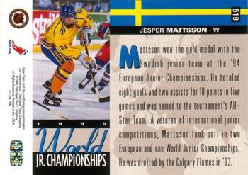 1994-95 Upper Deck - Electric Ice #519 Jesper Mattsson Back