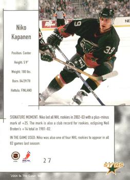 2003-04 In The Game Used Signature Series - Gold #27 Niko Kapanen Back