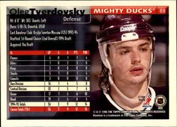 1995-96 Bowman #88 Oleg Tverdovsky Back