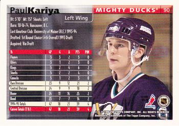 1995-96 Bowman #90 Paul Kariya Back