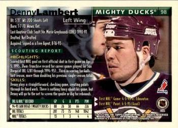 1995-96 Bowman #98 Denny Lambert Back