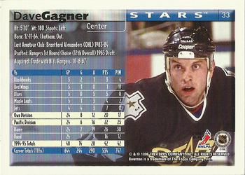 1995-96 Bowman #33 Dave Gagner Back