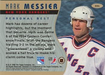 1995-96 Bowman - Bowman's Best #BB6 Mark Messier Back