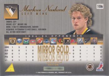 1995-96 Select Certified - Mirror Gold #106 Markus Naslund Back