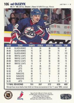 1995-96 Collector's Choice #106 Ed Olczyk Back